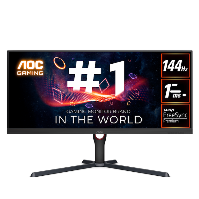 ECRAN AOC 34" IPS U34G3X ULTA WIDE WQHD 4K CURVED 144HZ 1MS  ADJUSTABLE STAND