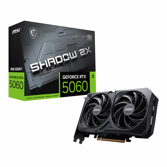 GPU RTX 5060 8GO GDDR7 MSI SHADOW X2 OC BULK